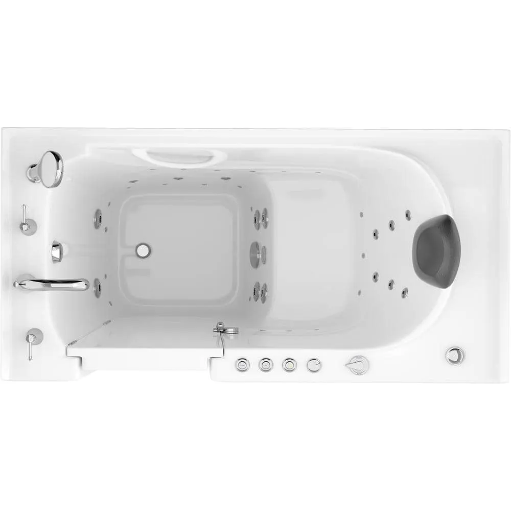 Universal Tubs Safe Premier 52.75 in. x 60 in. x 26 in. Left-Drain Walk-In Air and Whirlpool Bathtub in White, photo 11 of 17