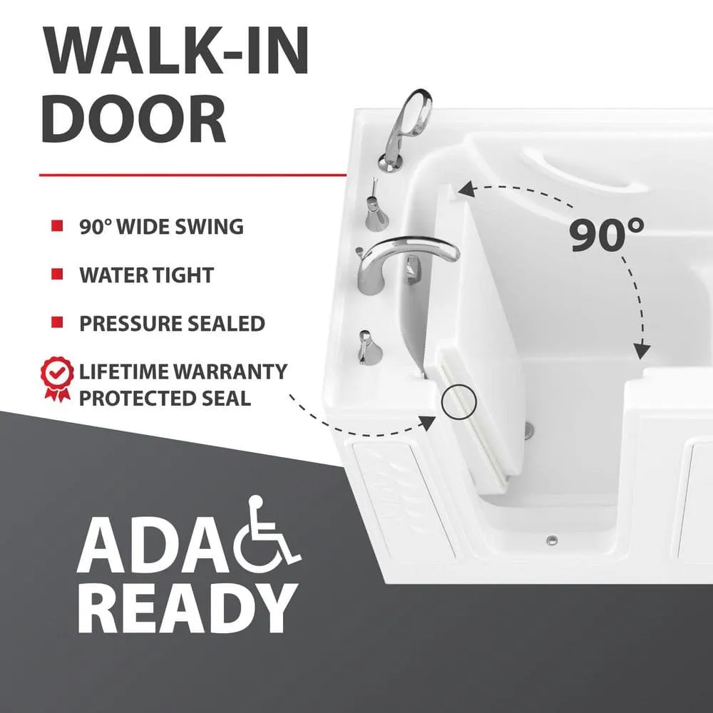Universal Tubs Step-In 59.6 in. Walk-In Whirlpool Bathtub in White with 1.6 GPF Single Flush Toilet, photo 14 of 17