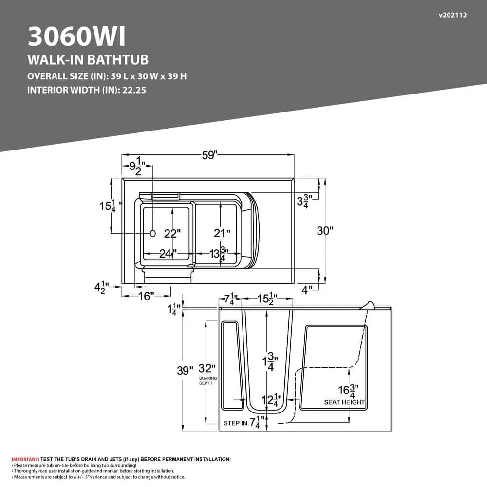 Universal Tubs Step-In 59.6 in. Walk-In Whirlpool Bathtub in White with 1.6 GPF Single Flush Toilet, photo 13 of 17