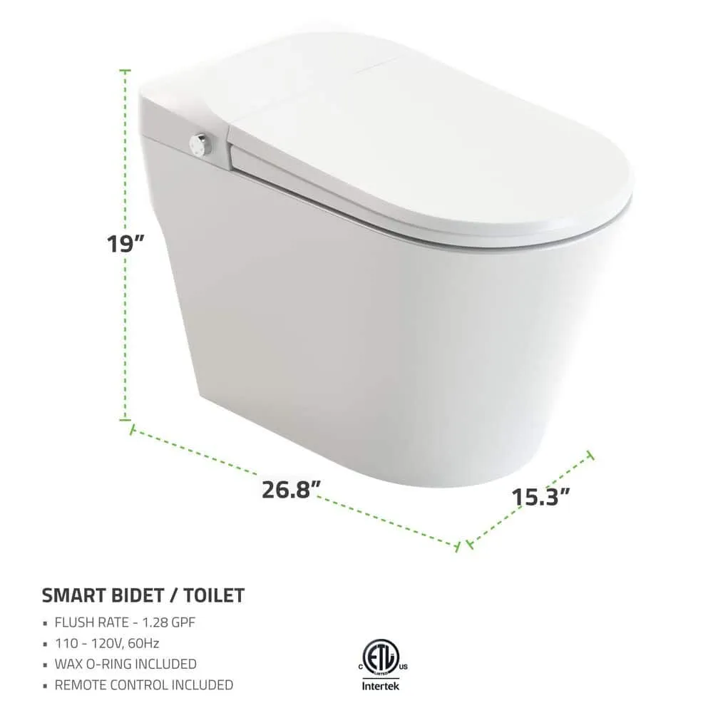 Universal Tubs HD Series 60 in. Left-Drain Walk-In Whirlpool Bathtub in White with 1.28 GPF Smart Toilet Combo, photo 10 of 16
