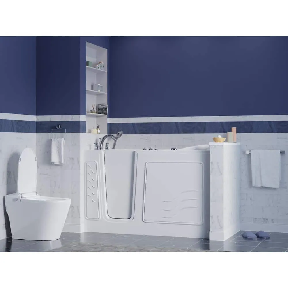 Universal Tubs Step-In 59.6 in. Walk-In Whirlpool Bathtub in White with 1.6 GPF Single Flush Toilet, photo 11 of 17