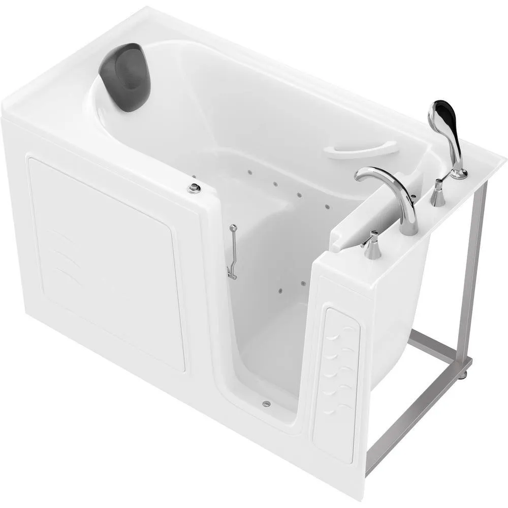 Universal Tubs Safe Premier 59 in. Right-Drain Walk-In Air Jetted Bathtub in White with Fast-Filling Faucet, photo 8 of 10