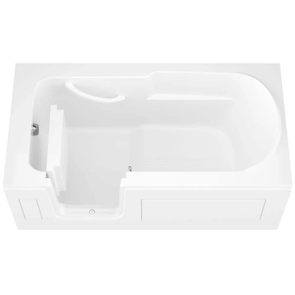 Universal Tubs HD Series 60 in. Left-Drain Step-In Walk-In Soaking Bathtub in White, photo 9 of 16