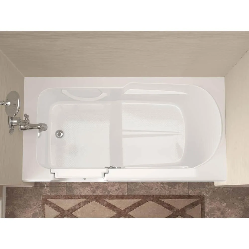 Universal Tubs HD Series 60 in. Left-Drain Step-In Walk-In Soaking Bathtub in White, photo 15 of 16
