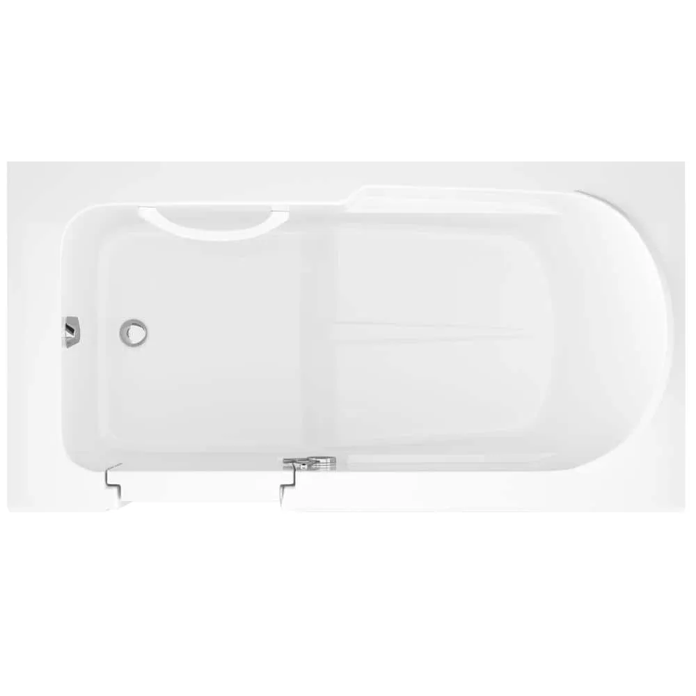 Universal Tubs HD Series 60 in. Left-Drain Step-In Walk-In Soaking Bathtub in White, photo 16 of 16