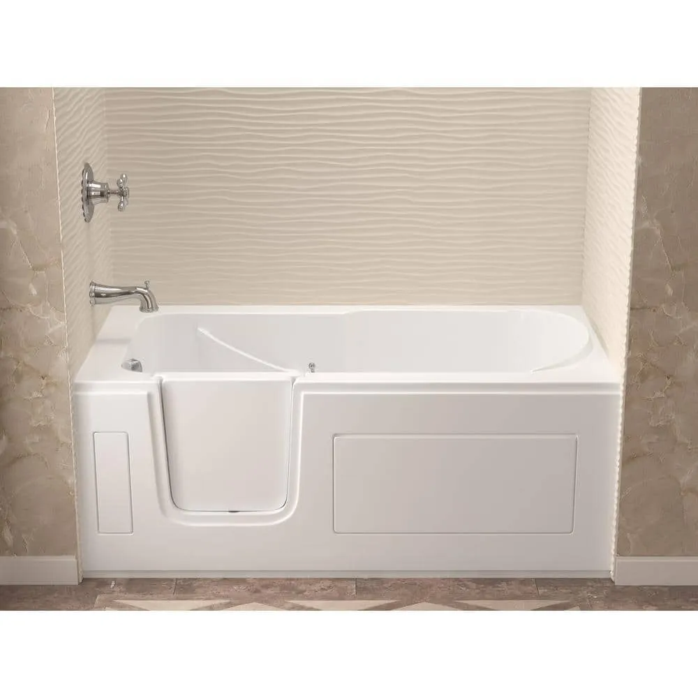 Universal Tubs HD Series 60 in. Left-Drain Step-In Walk-In Soaking Bathtub in White, photo 10 of 16