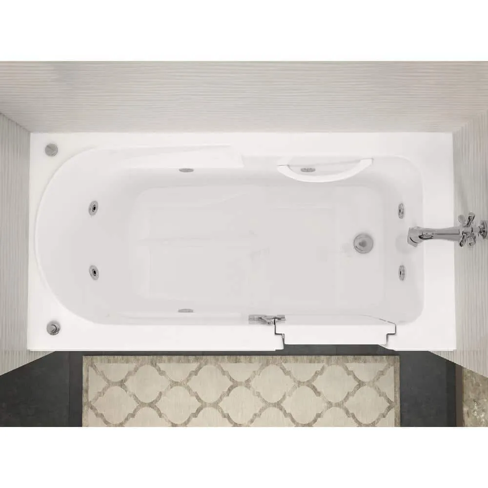 Universal Tubs Nova Heated 60 in. Walk-In Whirlpool Bathtub in White with Chrome Trim, Right Drain, photo 21 of 23