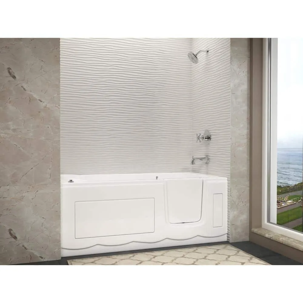 Universal Tubs Nova Heated Step-In 5 ft. Walk-In Whirlpool Bathtub in White with Chrome Trim, photo 11 of 15