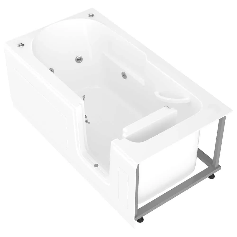 Universal Tubs Nova Heated 60 in. Walk-In Whirlpool Bathtub in White with Chrome Trim, Right Drain, photo 17 of 23
