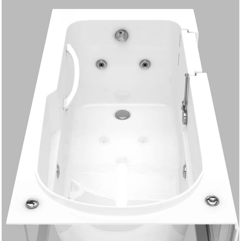 Universal Tubs Nova Heated 60 in. Walk-In Whirlpool Bathtub in White with Chrome Trim, Right Drain, photo 23 of 23