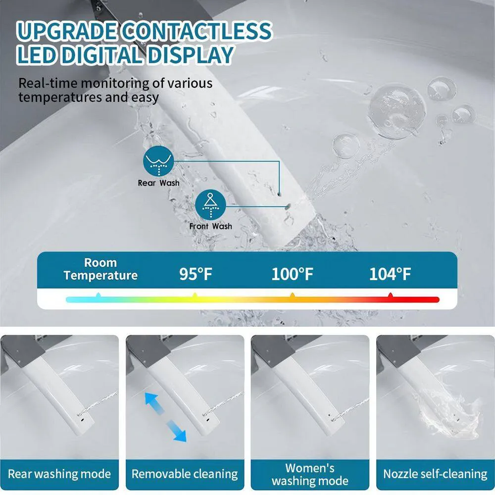 UPIKER 12" 1-piece Smart Elongated Toilet with Heated Seat and Auto Flush, photo 9 of 10