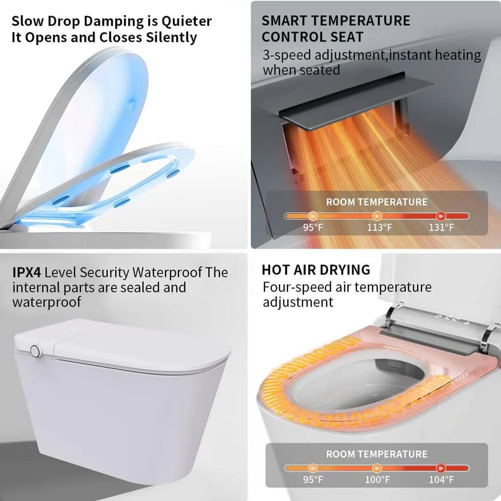 UPIKER 12" 1-piece Smart Elongated Toilet with Heated Seat and Auto Flush, photo 10 of 10