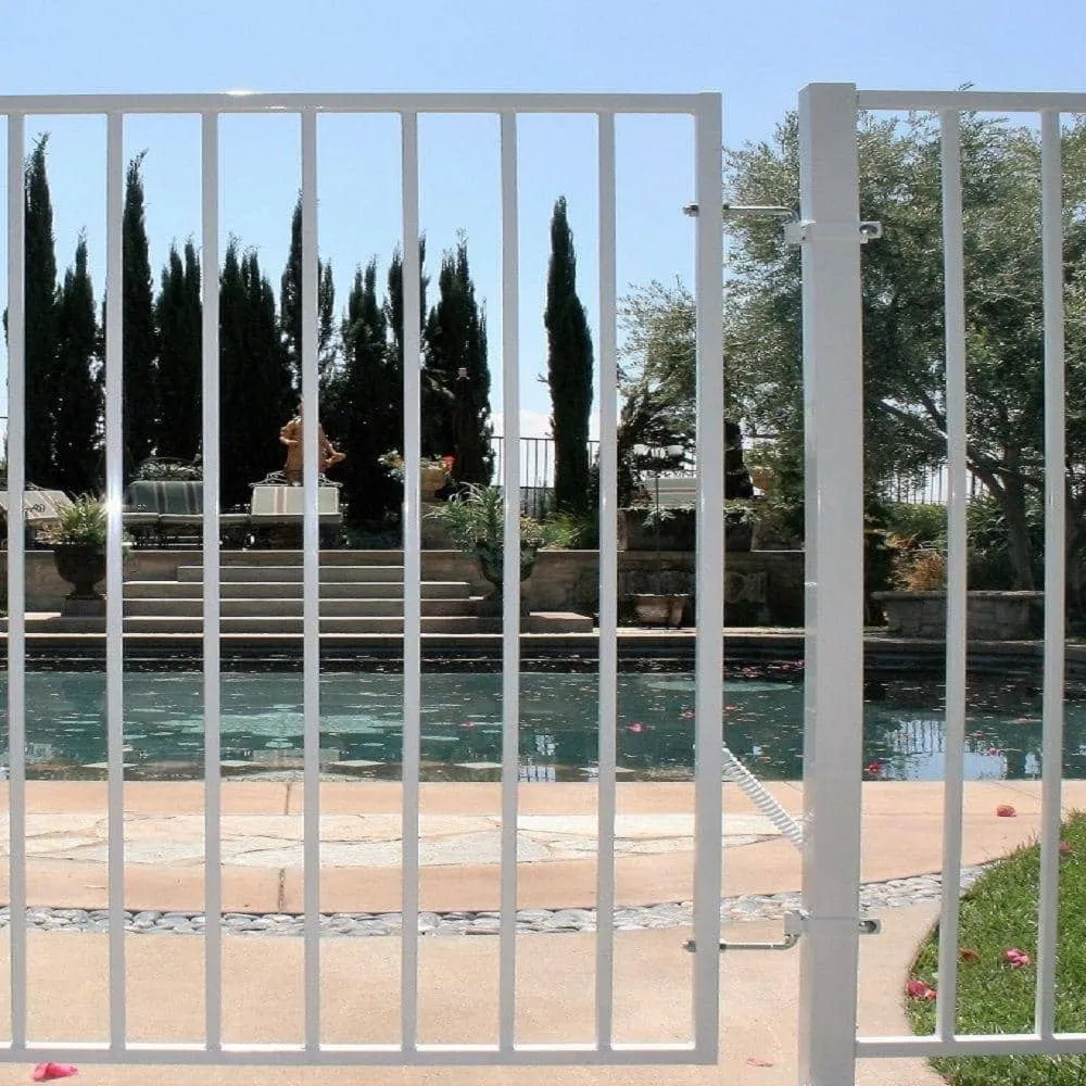 US Door and Fence 2 in. x 2 in. x 4.5 ft. White Metal Fence Post with Post Cap, photo 2 of 2