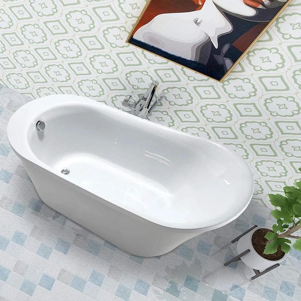 Vanity Art Nimes 70 in. Acrylic Flatbottom Left Bathtub in White, photo 3 of 9