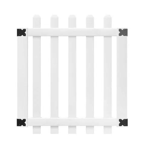 White Vinyl Glendale Picket Fence Gate