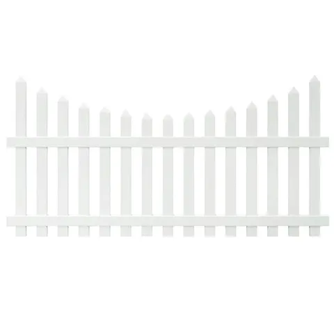 White Vinyl Scalloped Top Fence Panel