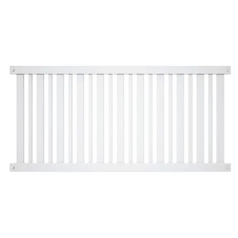 White Vinyl Spaced Picket Fence Panel Kit