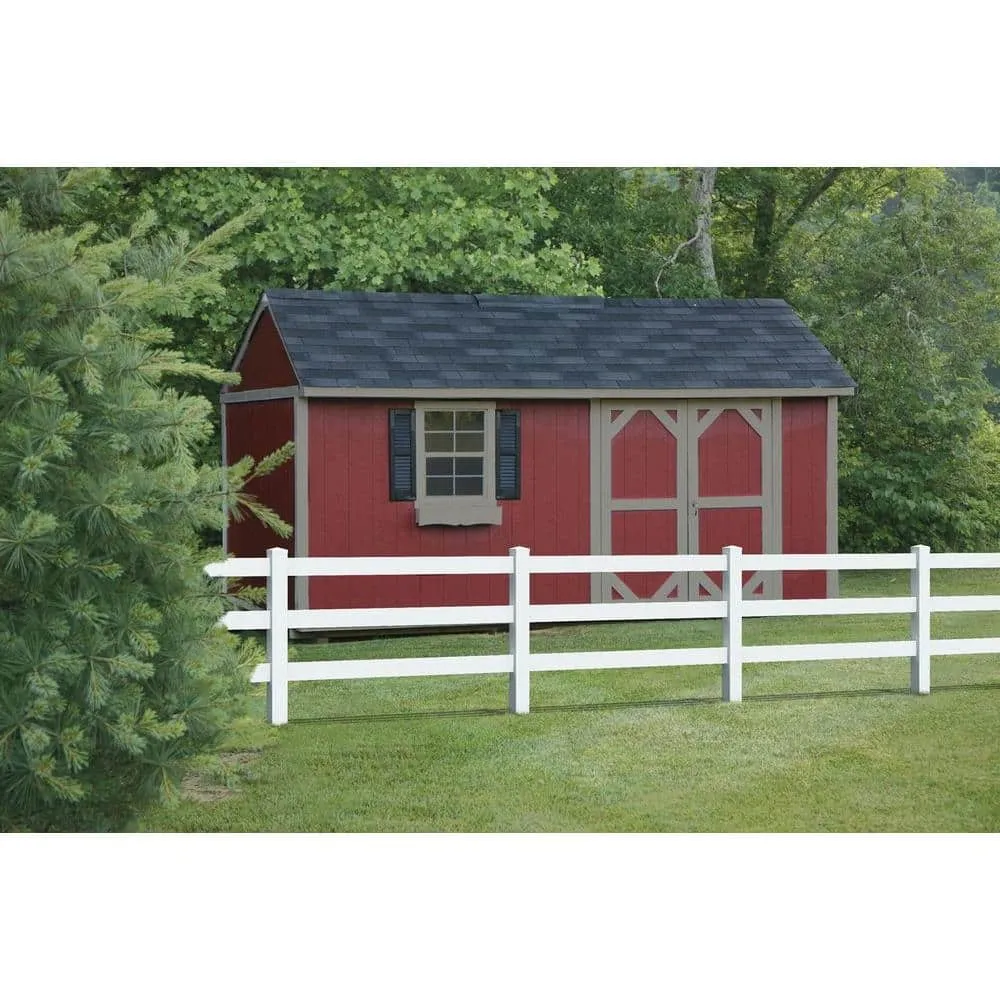 Veranda 5 in. x 5 in. x 7 ft. Tan Vinyl Ranch 3-Rail Fence Line Post, photo 7 of 8