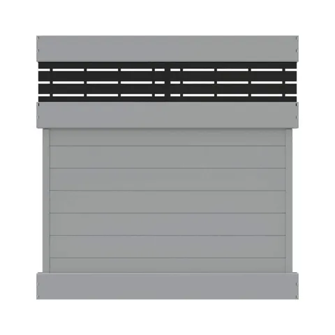 Gray Semi-Privacy Vinyl Fence Panel 6x6 - Unassembled