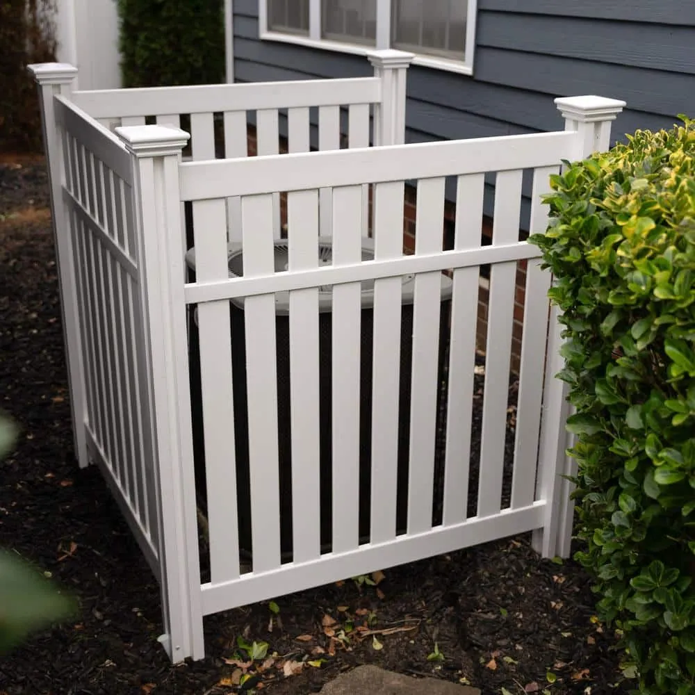 Enclo Privacy Screens Hartford 4ft White Vinyl Privacy Screen, No-Dig A/C Unit Hider, photo 3 of 11
