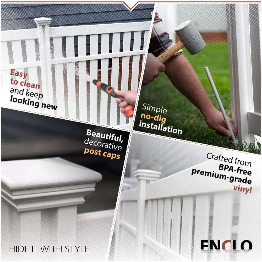 Enclo Privacy Screens Hartford 4ft White Vinyl Privacy Screen, No-Dig A/C Unit Hider, photo 7 of 11
