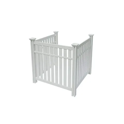 White Vinyl Privacy Screen, No-Dig
