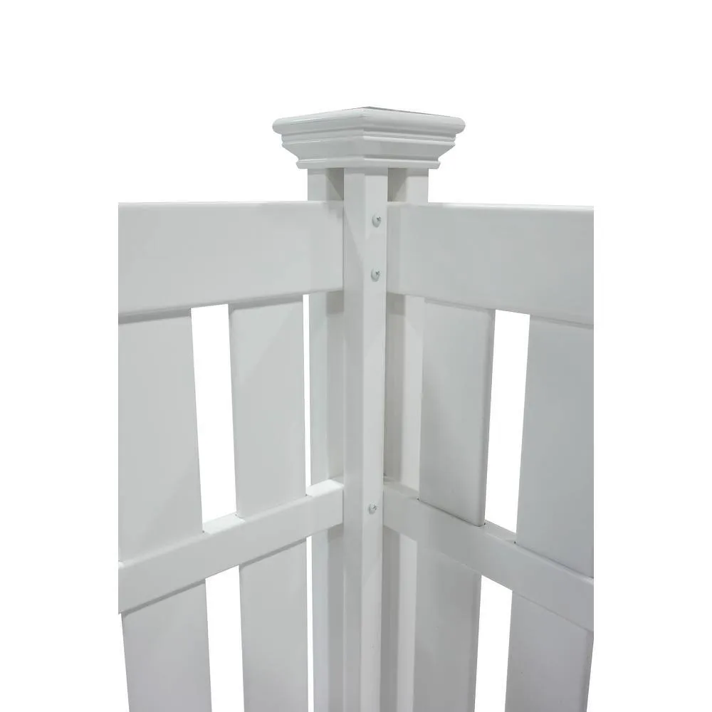 Enclo Privacy Screens Hartford 4ft White Vinyl Privacy Screen, No-Dig A/C Unit Hider, photo 11 of 11