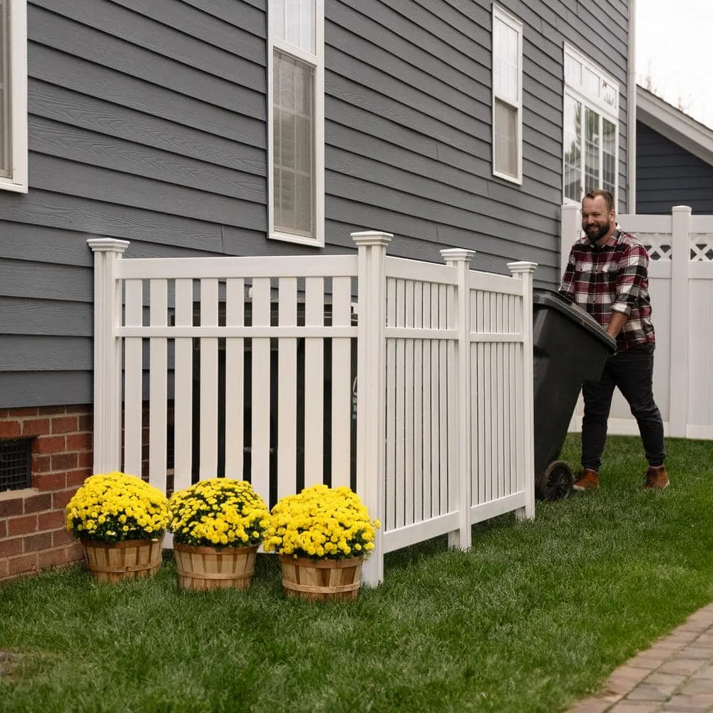 Enclo Privacy Screens Hartford 4ft White Vinyl Privacy Screen, No-Dig A/C Unit Hider, photo 2 of 11