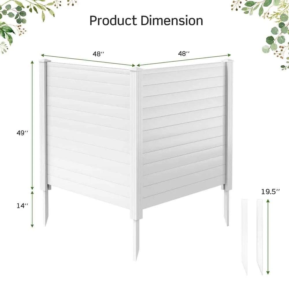 HONEY JOY 4.08 ft. x 4.04 ft. White PVC Outdoor Privacy Fence Panel, photo 3 of 10