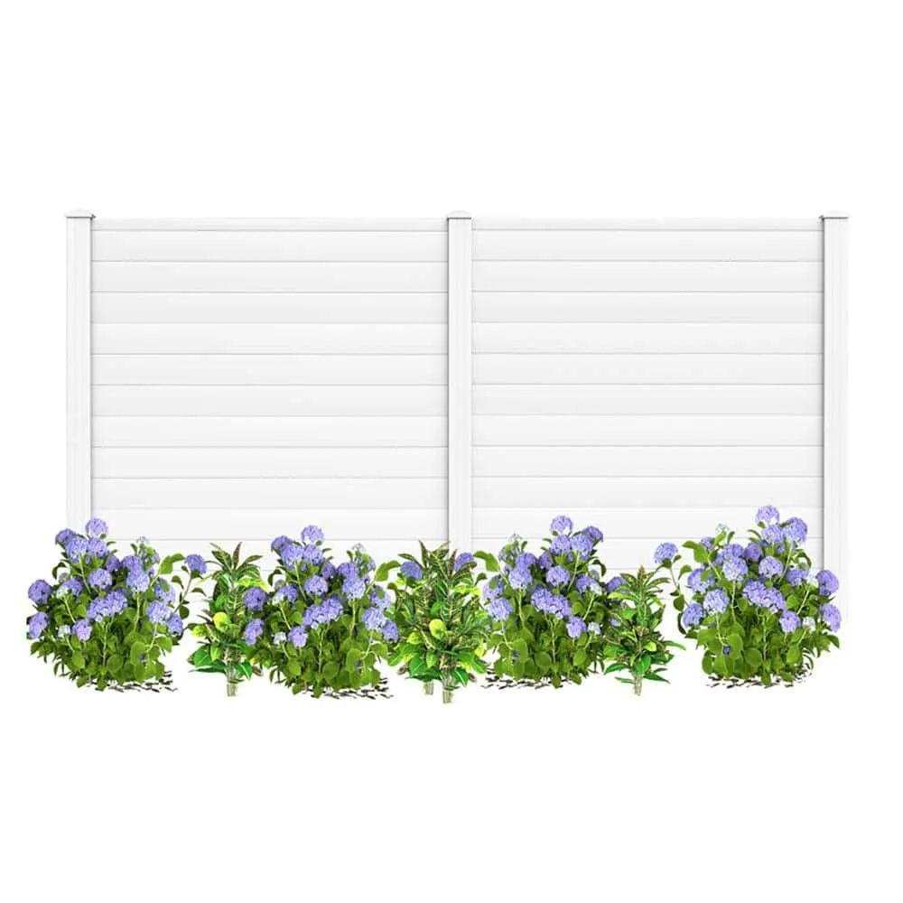 HONEY JOY 4.08 ft. x 4.04 ft. White PVC Outdoor Privacy Fence Panel, photo 5 of 10