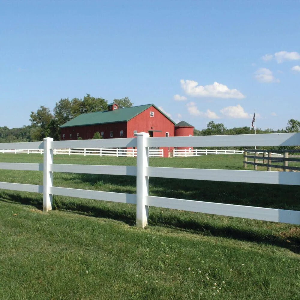 Veranda 1-1/2 in. x 5-1/2 in. x 8 ft. Tan Vinyl Ranch Fence Rail, photo 3 of 7
