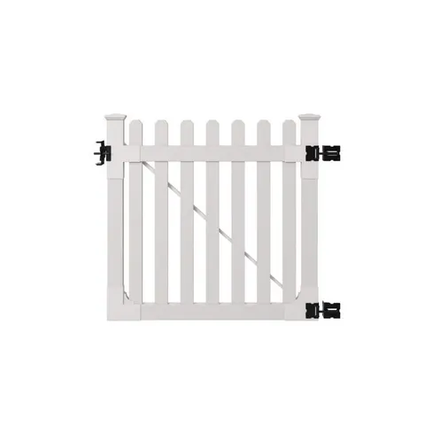 Premium Vinyl Picket Fence Gate with Hardware