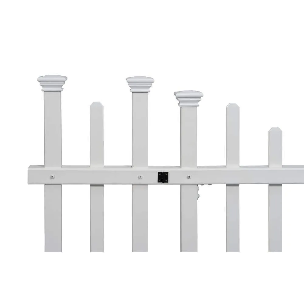 Zippity Outdoor Products 5 ft. W x 2.5 ft. H White Vinyl Washington Fence Gate Kit, photo 7 of 9