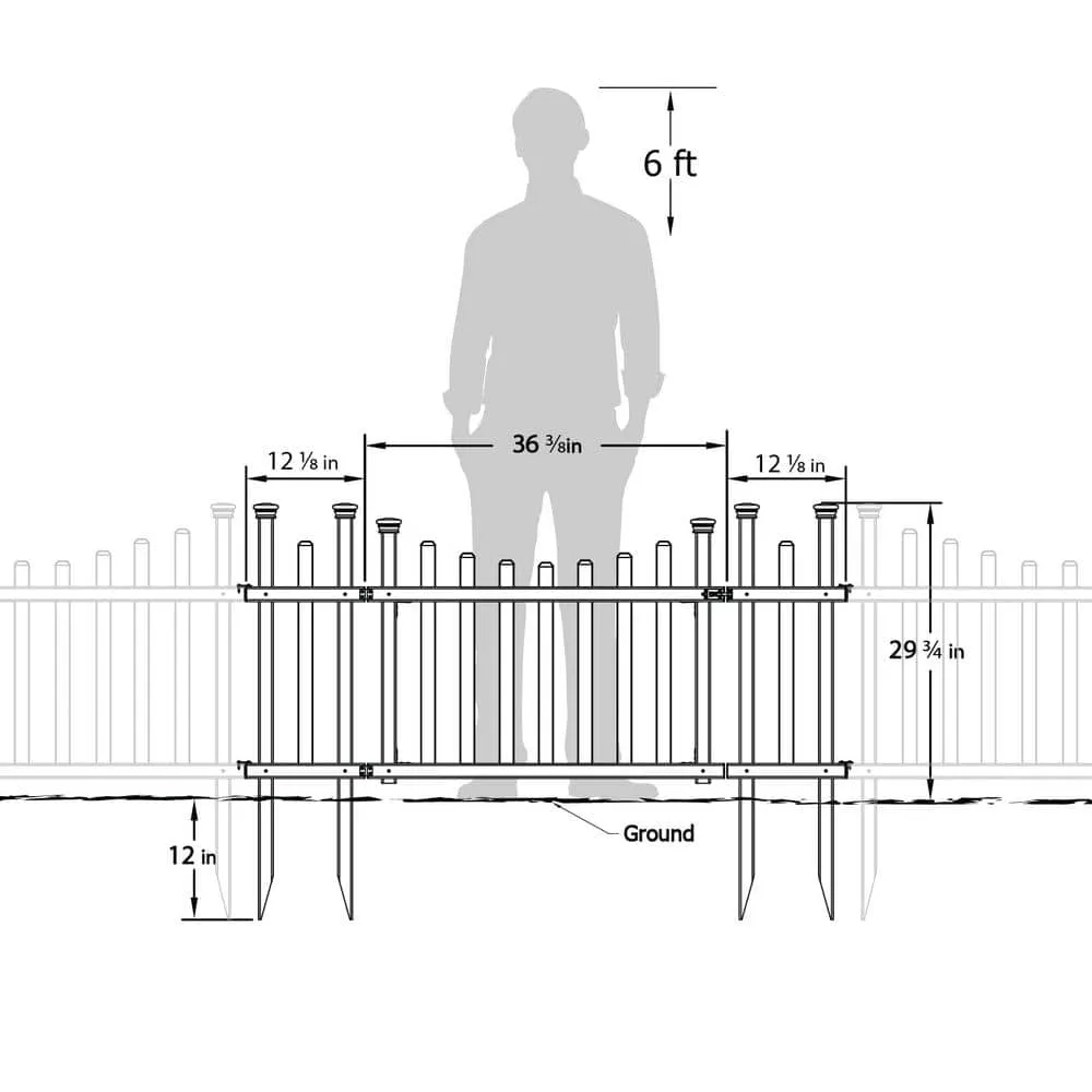 Zippity Outdoor Products 5 ft. W x 2.5 ft. H White Vinyl Washington Fence Gate Kit, photo 4 of 9