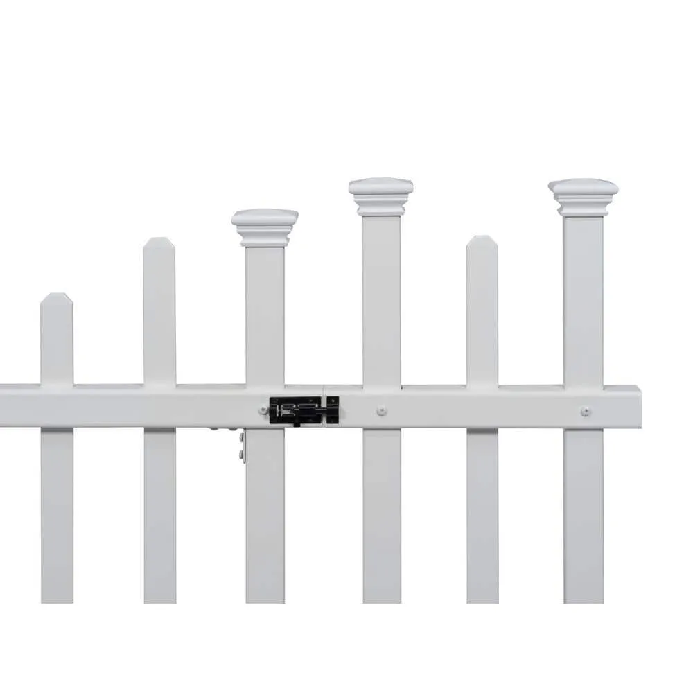 Zippity Outdoor Products 5 ft. W x 2.5 ft. H White Vinyl Washington Fence Gate Kit, photo 8 of 9