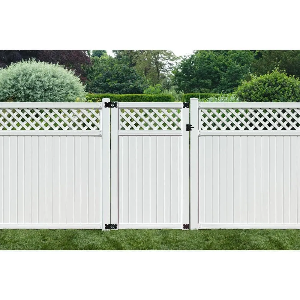 SIXTH AVENUE BUILDING PRODUCTS SUPPLYING THE WORLD SIXTH AVENUE Belfast 6 ft. x 6 ft. White Vinyl Lattice Top Fence Panel, photo 3 of 3