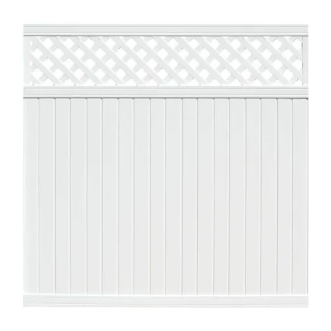 White Vinyl Lattice Top Fence Panel