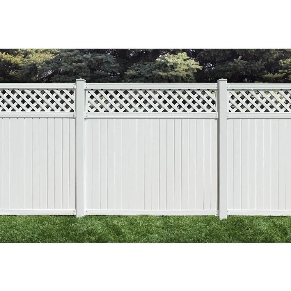 SIXTH AVENUE BUILDING PRODUCTS SUPPLYING THE WORLD SIXTH AVENUE Belfast 6 ft. x 6 ft. White Vinyl Lattice Top Fence Panel, photo 2 of 3