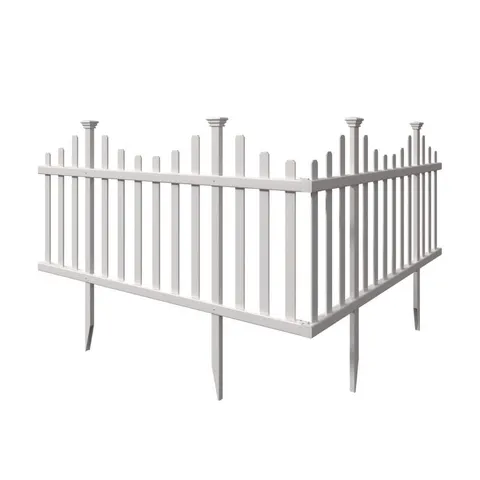 Madison No-Dig Vinyl Garden Picket Fence (2-Pack)