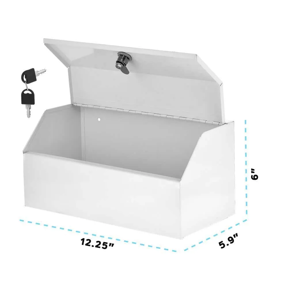 Vivacomfort 12.5 in. W x 6 in. H Medium White Metal Surface Mount Medicine Cabinet without Mirror with Lock, photo 5 of 7