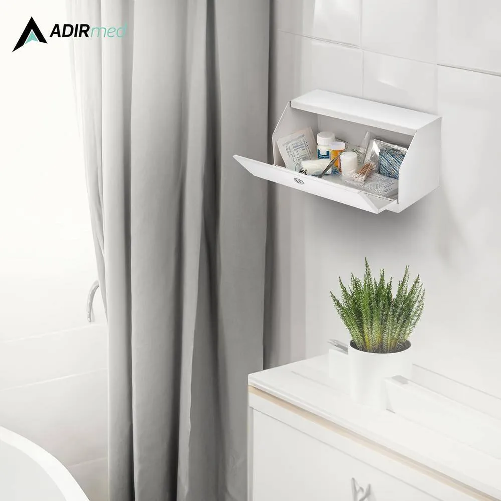 Vivacomfort 12.5 in. W x 6 in. H Medium White Metal Surface Mount Medicine Cabinet without Mirror with Lock, photo 7 of 7