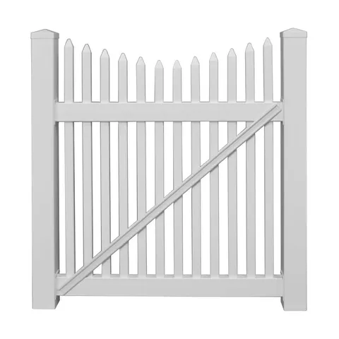 Barrington White Vinyl Picket Fence Gate