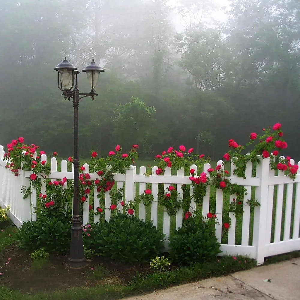 Weatherables 4 ft. H x 124 ft. L Picket Dog Ear Scalloped Hampshire White Vinyl Complete Top Fence Project Pack, photo 3 of 6