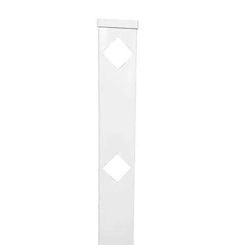 White Vinyl Fence Line Post with Cap