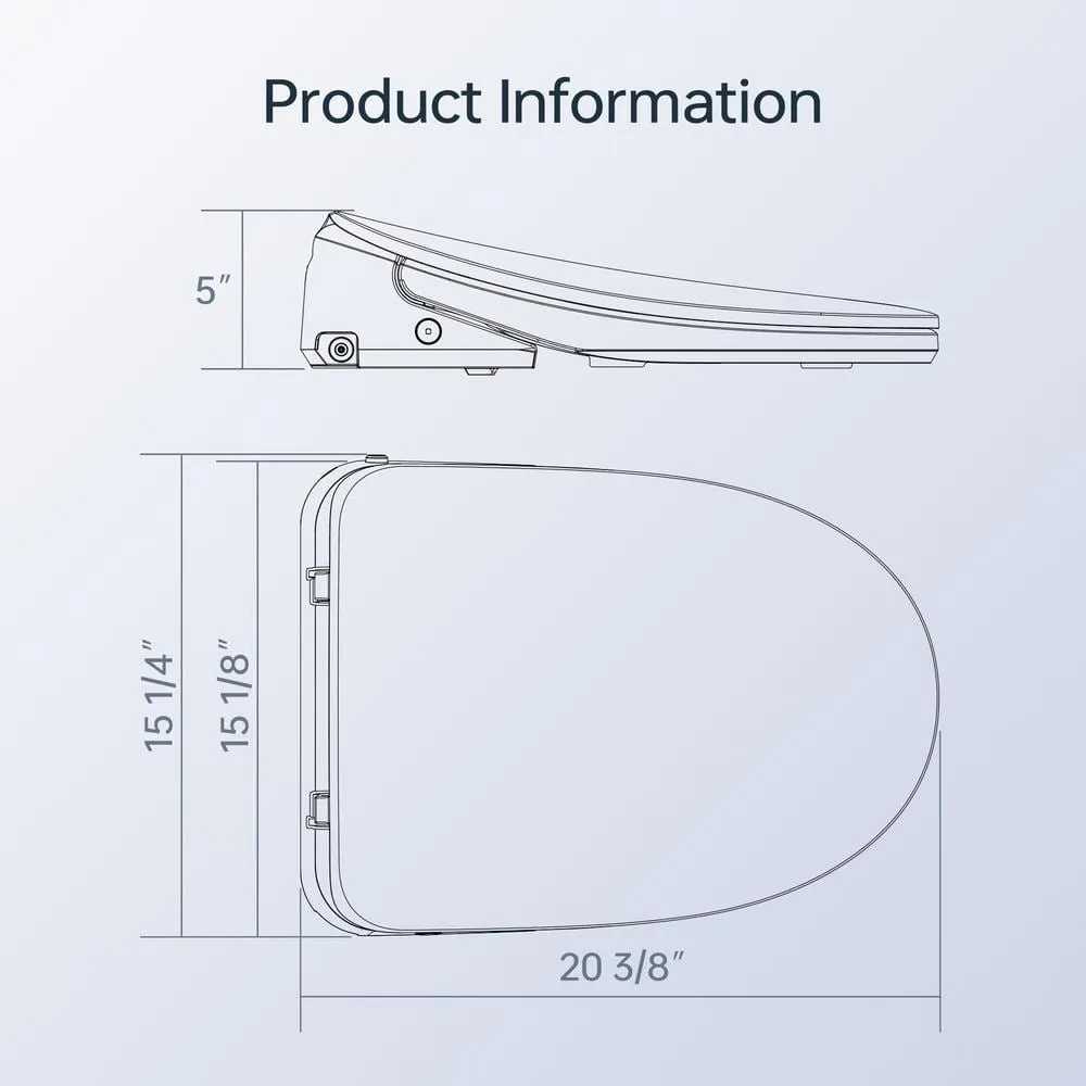 WOODBRIDGE Electric Plug-In Elongated Bidet Toilet Seat with Auto-Features, photo 5 of 10