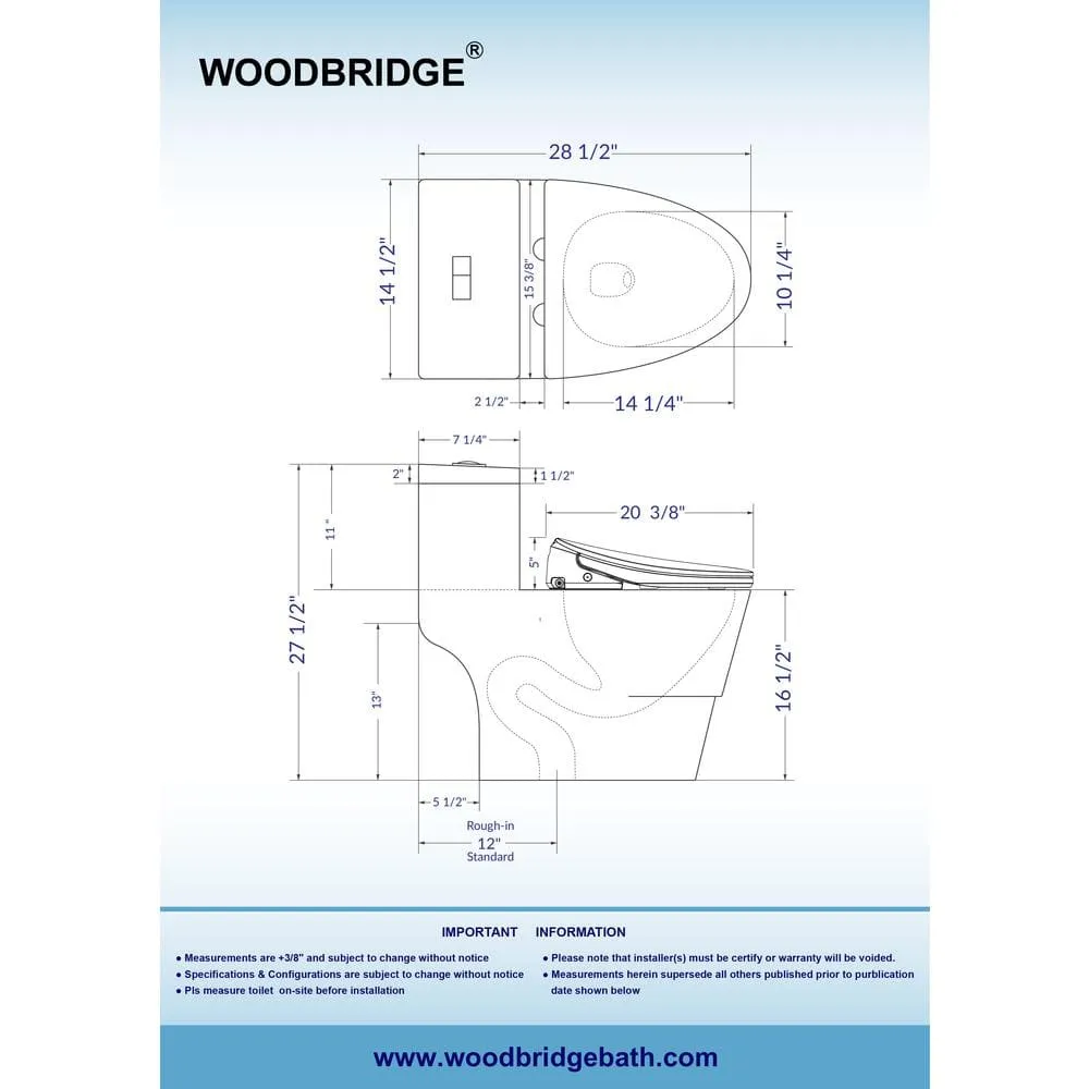 WOODBRIDGE Electric Plug-In Elongated Bidet Toilet Seat with Auto-Features, photo 6 of 10