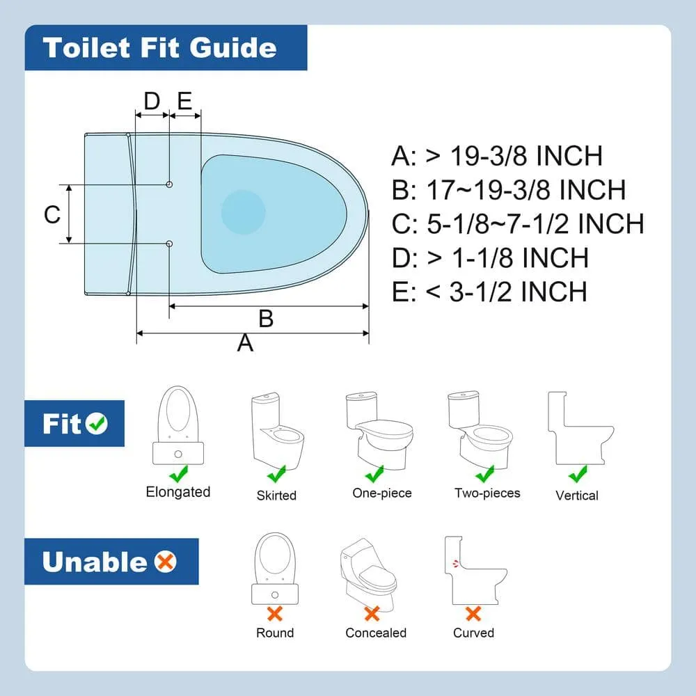 WOODBRIDGE Electric Plug-In Elongated Bidet Toilet Seat with Auto-Features, photo 4 of 10