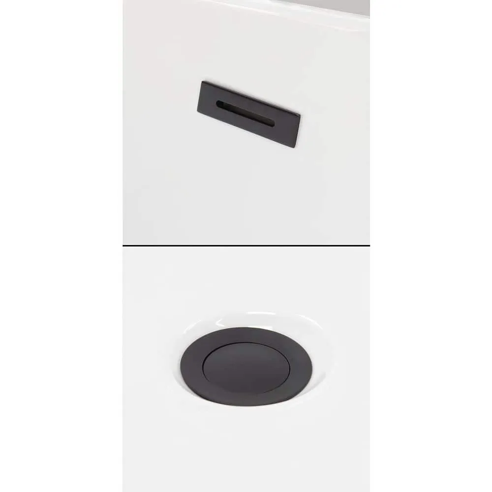 Wyndham Collection Grayley 60" Alcove Soaking Bathtub with Left Drain, White/Black Trim, photo 5 of 6