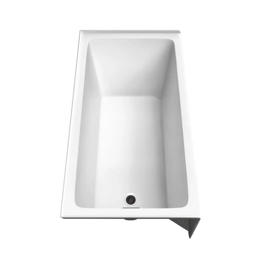 Wyndham Collection Grayley 60" Alcove Soaking Bathtub with Left Drain, White/Black Trim, photo 3 of 6