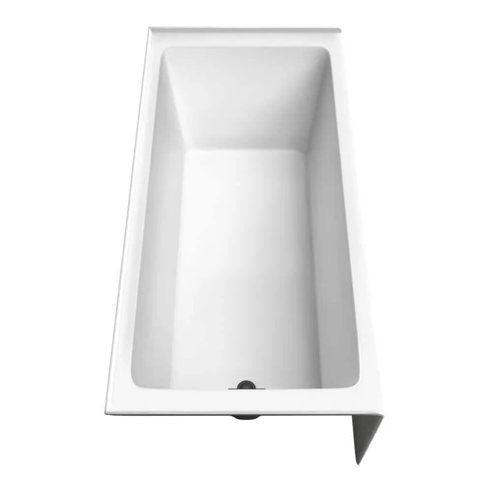 Wyndham Collection Grayley 66 in. Alcove Soaking Bathtub with Left Drain, White with Matte Black Trim, photo 3 of 5